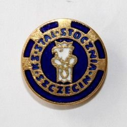 Odznaka KS Stal Stocznia Szczecin (PRL, emalia pozłacana)