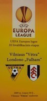 Program Vetra Wilno - Fulham FC Europa League (30.06.2009)