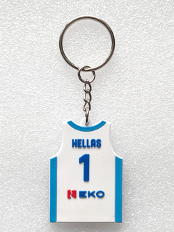 Brelok Reprezentacja Grecji w koszykówce koszulka (produkt oficjalny, gumowy)