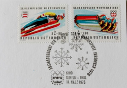 12 kart pocztowych FDC XII Zimowe Igrzyska Olimpijskie Innsbruck 1976 ze stemplami (Austria)
