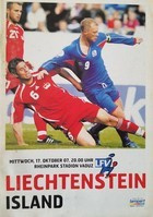 Program meczowy Liechtenstein - Islandia (eliminacje Euro 2008, 17.10.2007)