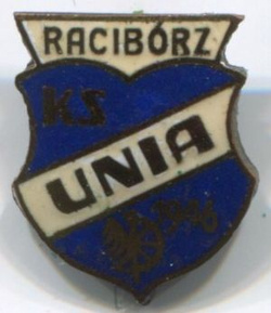 Odznaka KS Unia Racibórz (PRL, emalia)