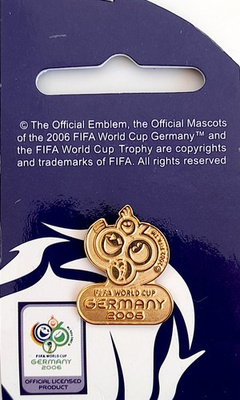 Odznaka Piłkarskie Mistrzostwa Świata Niemcy 2006 logo, pozłacana (produkt oficjalny, sygnowana)