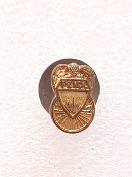 Odznaka Polski Związek Kolarski pozłacana (PRL, na śrubę, sygnowana)