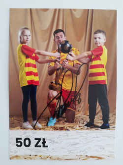 Zdjęcia Jagiellonia Białystok drużyna sezon 2024-25 z oryginalnymi autografami - zestaw 13 sztuk (produkt oficjalny)