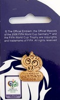 Odznaka Piłkarskie Mistrzostwa Świata Niemcy 2006 logo, pozłacana (produkt oficjalny, sygnowana)