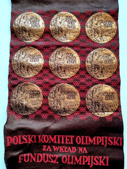 Proporczyk Polski Komitet Olimpijski. Za wkład na Fundusz Olimpijski duży (lata 60./70.)