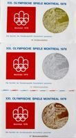 3 koperty FDC Igrzyska Olimpijskie Montreal 1976. Medale (Niemcy)