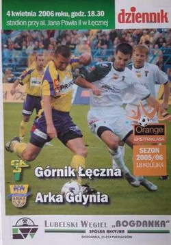 Program Górnik Łęczna - Arka Gdynia Orange Ekstraklasa (04.04.2006)