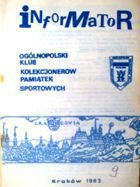 Informator Ogólnopolskiego Klubu Kolekcjonerów Pamiątek Sportowych - nr 9 (1983)
