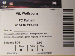Bilet VfL Wolfsburg - Fulham Londyn 08.04.2010 (Liga Europy)