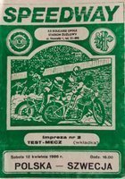 Program Polska - Szwecja Żużel (12.04.1986)