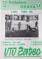 Program TJ Ostroj Opawa - VTJ Żatec I NFL (24.08.1985)