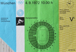 Bilet Igrzyska Olimpijskie Monachium - lekkoatletyka (04.09.1972)