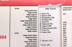 Informator Vademcum Olimpijskie 1984 z tablicami