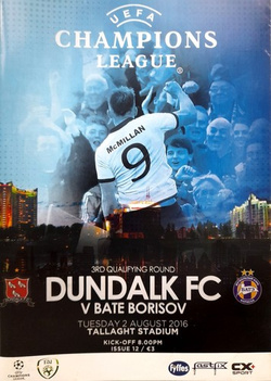 Program mecz Dundalk FC - BATE Borysów, eliminacje Ligi Mistrzów (2.8.2016)