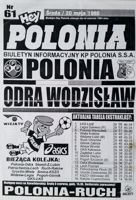 Program Polonia Warszawa - MKS Odra Wodzisław Śląski I liga (20.05.1998)