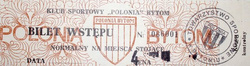 Bilet Polonia Bytom ze stemplem klubu (stary)