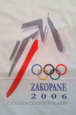 Flaga Zakopane miasto-kandydat Zimowe Igrzyska Olimpijskie 2006