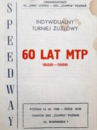 Program Indywidualny Turniej Żużlowy 60 lat Międzynarodowych Targów Poznańskich (13.06.1988)