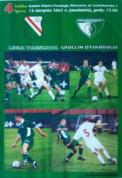 Program Legia Warszawa - Groclin Dyskobolia Grodzisk Wielkopolski I liga (12.08.2001)