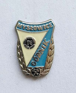 Odznaka Górnik 09 Mysłowice srebrny wieniec mała (PRL, lakier)