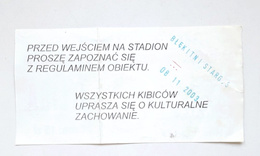 Bilet mecz Szczakowianka Jaworzno - Błękitni Stargard Szczeciński, II liga (8.11.2003) 