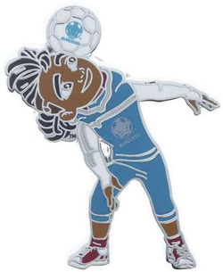 Zestaw w ramce 7 odznak logo i maskotka Euro 2020 (produkt oficjalny)