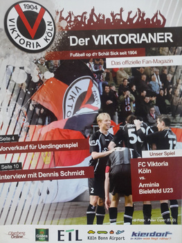 Program mecz FC Viktoria Koeln - Arminia Bielefeld U23, NRW-Liga (12.4.2012)