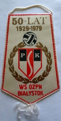 Proporczyk 50 lat Wydział Sędziowski Okręgowego Związku Piłki Nożnej Białystok 1929 1979