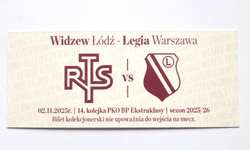Bilet kolekcjonerski mecz Widzew Łódź - Legia Warszawa, PKO BP Ekstraklasa (2.11.2025)