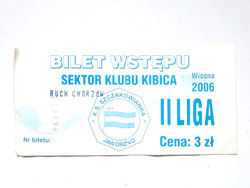 Bilet mecz Szczakowianka Jaworzno - Ruch Chorzów, II liga (1.4.2006)