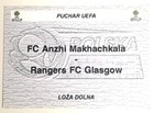 Bilet zaproszenie Loża dolna, Anżi Machaczkała - Glasgow Rangers Puchar UEFA (27.9.2001, Warszawa)