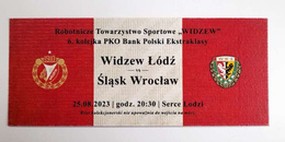 Bilet kolekcjonerski mecz RTS Widzew Łódź - Śląsk Wrocław PKO BP Ekstraklasa (25.8.2023)