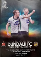 Program mecz Dundalk FC - Maccabi Tel-Awiw, Liga Europy (29.9.2016)