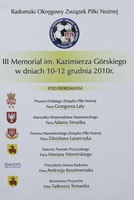 Program III Memoriał im. K. Górskiego (10-12.12.2010)
