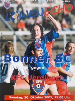 Program mecz Bonner SC - KFC Uerdingen, Oberliga (30.10.2005)