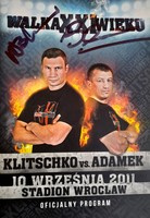 Program oficjalny walka Kliczko vs Adamek (Wrocław, 10.9.2011)