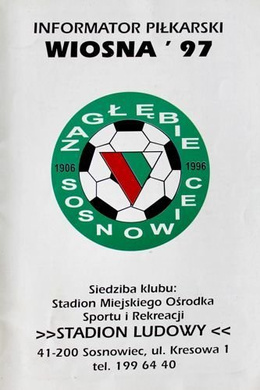 Zagłębie Sosnowiec. Informator piłkarski wiosna 1997