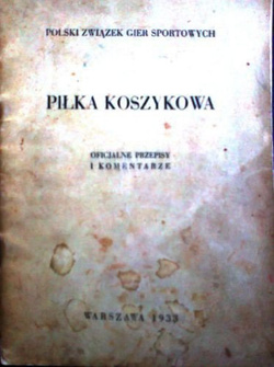 Piłka koszykowa - Oficjalne przepisy i komentarze (1933) stara