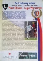 Program Piast Gliwice - Legia Warszawa Ekstraklasa (17.10.2009)