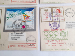 Koperty FDC Rok Olimpijski 1972 i Olimpijski Lot Balonowy - 4 sztuki (Polska)