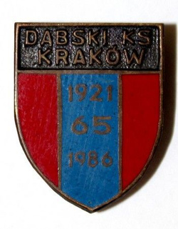 Odznaka 65 lat Dąbski KS Kraków 1921-1986 (PRL, emalia)