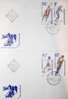 2 Koperty ze stemplami FDC XVI Zimowe Igrzyska Olimpijskie Albertville 1992 (Bułgaria)