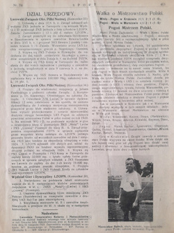 Gazeta Dwutygodnik Ilustrowany Sport, Lwów (nr 74, 8.11.1923)