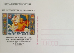 Karta pocztowa Wystawa plakatu 100 lat Igrzysk Olimpijskich