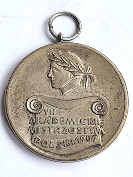 Medal srebrny VII Akademickie Mistrzostwa Polski 1957