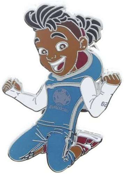 Zestaw w ramce 7 odznak logo i maskotka Euro 2020 (produkt oficjalny)