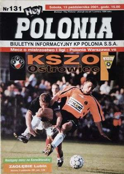Program Polonia Warszawa - KSZO Ostrowiec Świętokrzyski I liga (13.10.2001)