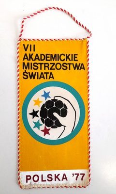 Proporczyk VII Akademickie Mistrzostwa Świata w piłce ręcznej Polska 1977 (Białystok)